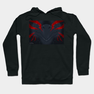 Black with Red Stripes Dragon Mask Hoodie